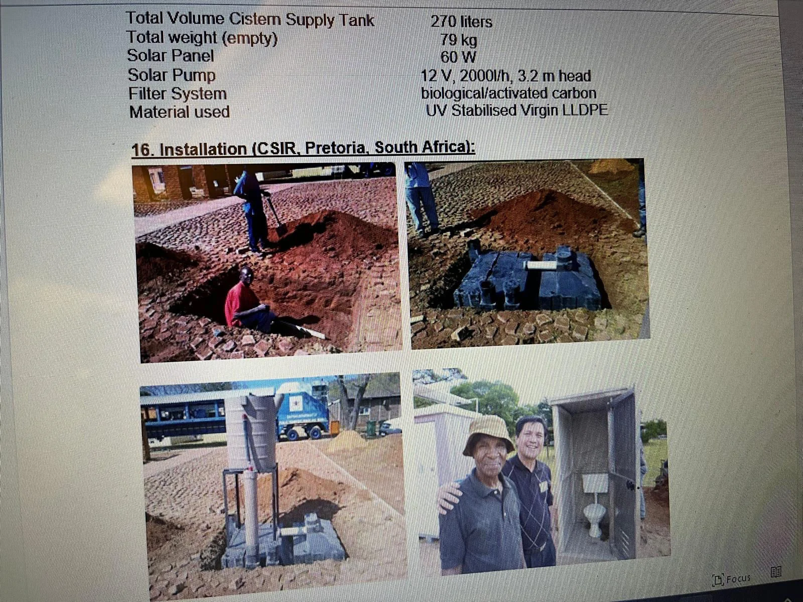 CSIR Water & Sanitation Installation - 1